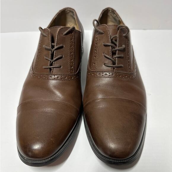 Penguin by Munsingwear Men's OP Tip Oxford Leather Brown Dress Shoes Size 11 - Picture 4 of 11